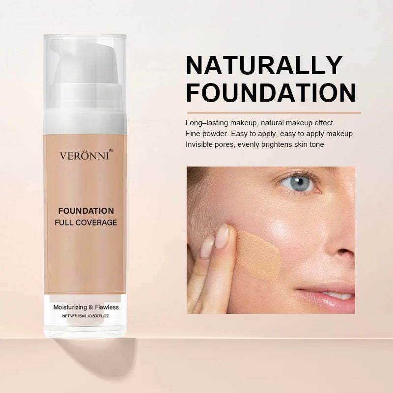 Full Coverage Foundation Bottles - Buildable Full Coverage Liquid Makeup for Custom Skin Tone Mixing & Daily Wear, Oil Control