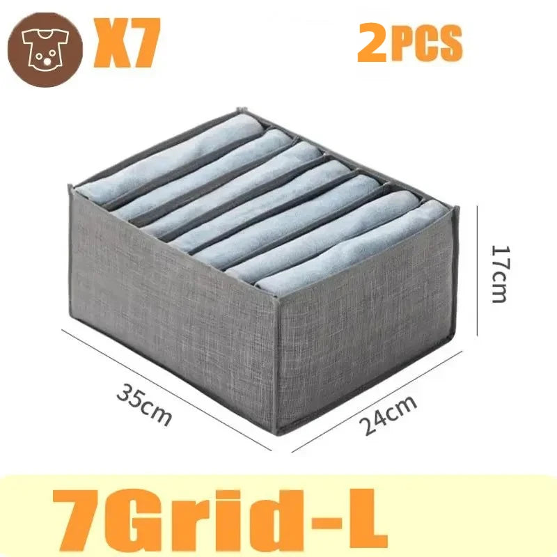 Fabric Drawer Storage Basket Household Pants Storage Artifact Jeans Storage Box Wardrobe Clothe Organizer Drawer Separator Boxe