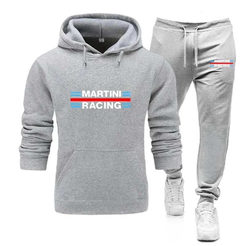2025 new Martini Racing Hoodie Suit Men's Fashion Hoodie Brand Pants Casual Jogging Suit Sports Wear Sweatshirt Autumn Winter