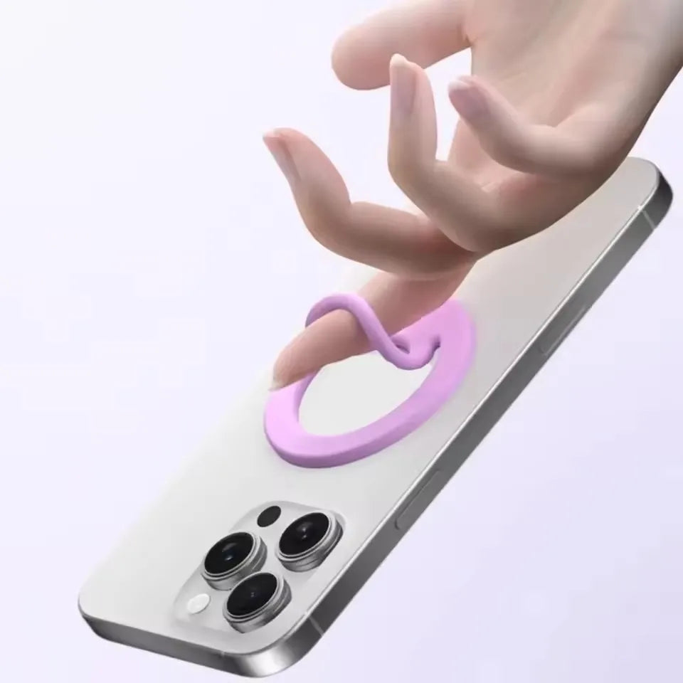 Magnetic Circular Grip Phone Holder Silicone Magnetic Finger Ring for MagSafe Phone Ring Holder Strap Mobile Phone Accessories