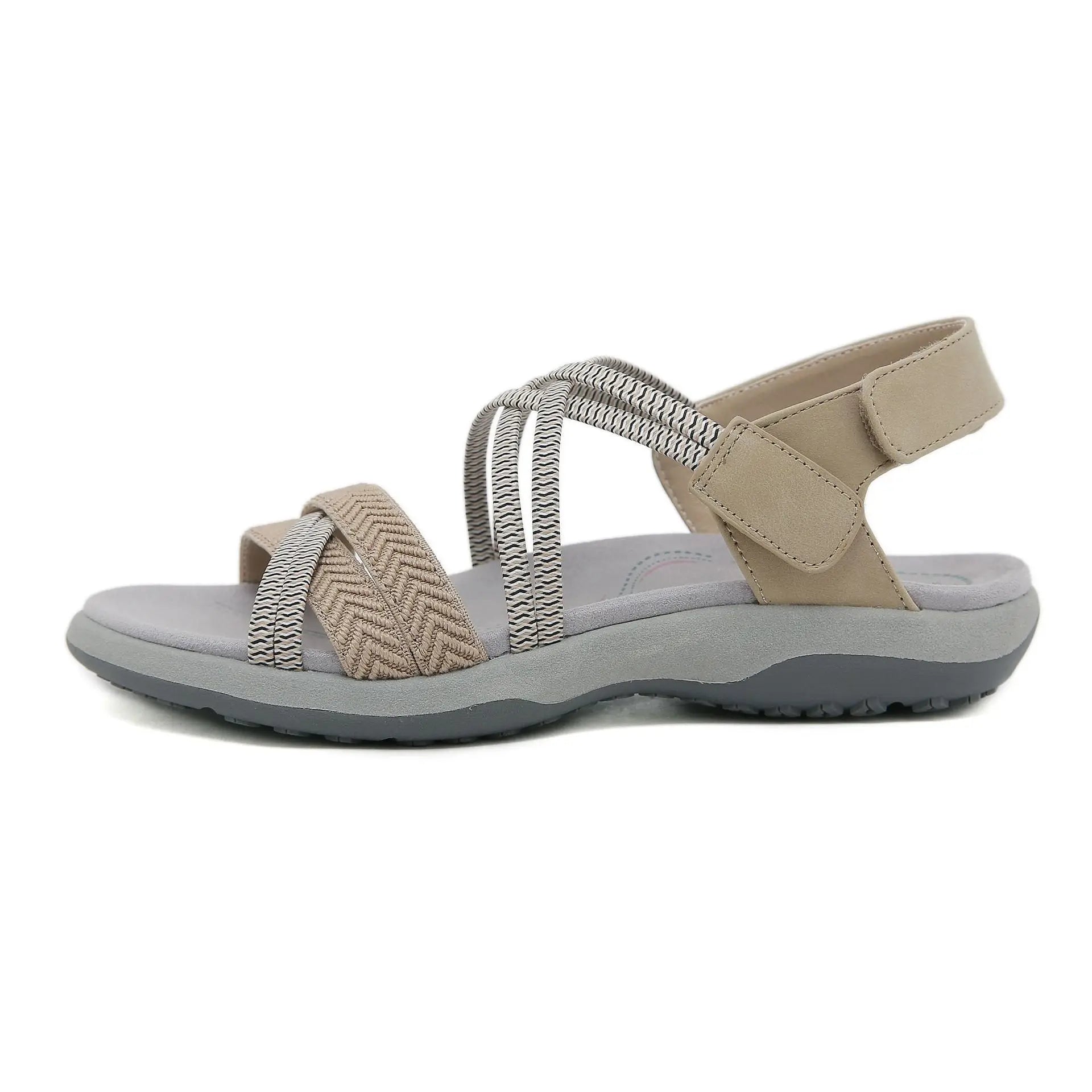 Women'S Summer Sandals Fashion Open Toe Solid Color Elastic Sports Sandals Breathable Non Slip Outdoor Shoes