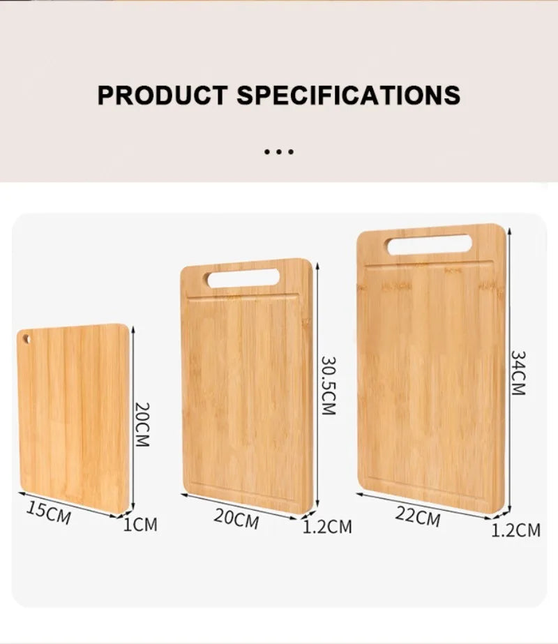 WXCOO Double-Sided Chopping Board Bamboo Cutting Board Natural Moso Bamboo Anti-Mold Kitchen Bamboo Board Household Tools