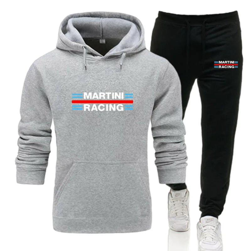 2025 new Martini Racing Hoodie Suit Men's Fashion Hoodie Brand Pants Casual Jogging Suit Sports Wear Sweatshirt Autumn Winter