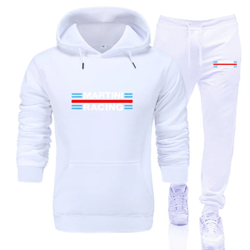 2025 new Martini Racing Hoodie Suit Men's Fashion Hoodie Brand Pants Casual Jogging Suit Sports Wear Sweatshirt Autumn Winter