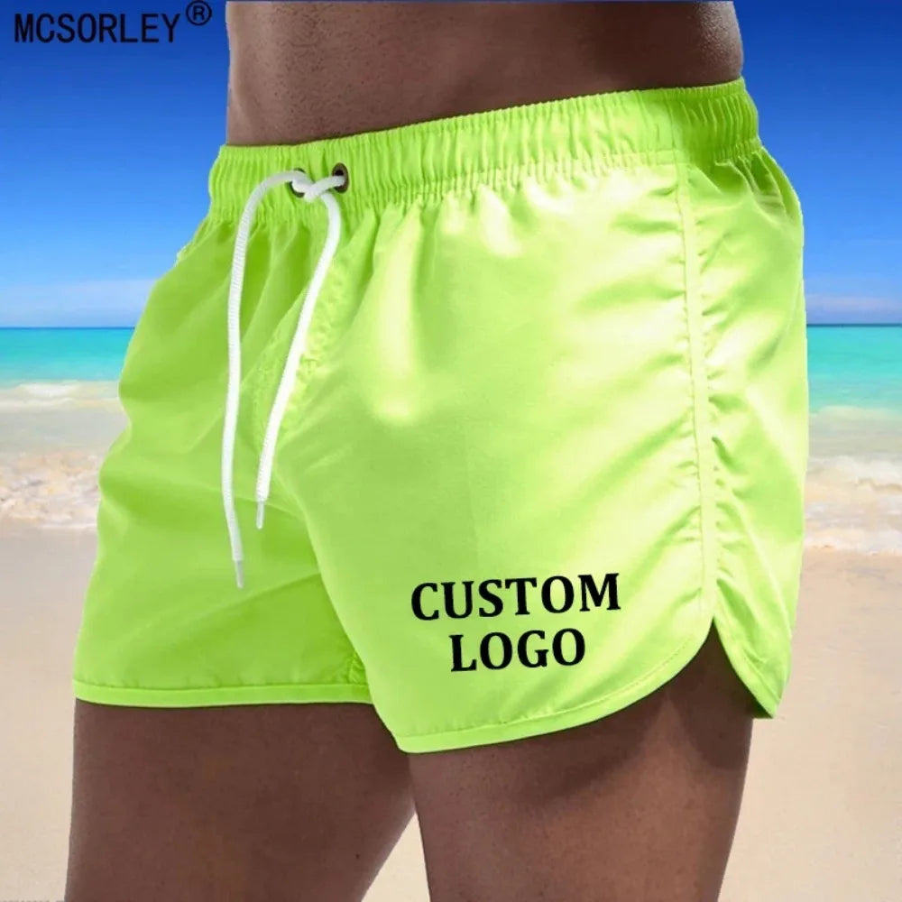 Customized Logo Men's Beach Swimsuit, Boxer, Beach Shorts, Surfing Swimsuit, Mayo, Sungas