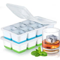Large Ice Cube Trays Silicone Easy-Release Flexible Ice Cube Molds with Lids Big Square Cubed Ice Trays for Whiskey and Cocktail