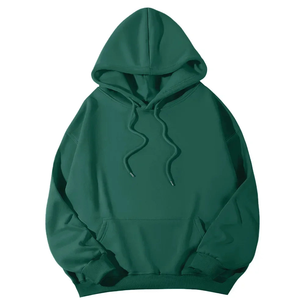 2026 Men's wide Hood Sweatshirt European and American men's and men Sweatshirt Solid Harajuku Long Sleeve Female Loose male Coat