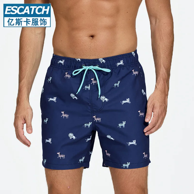 Quick-drying swimwear men beach shorts men's swimming trunks suit bath man holiday shorts quarter-print swimming trunk swimsuit