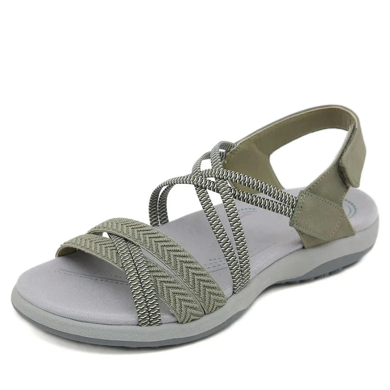 Women'S Summer Sandals Fashion Open Toe Solid Color Elastic Sports Sandals Breathable Non Slip Outdoor Shoes