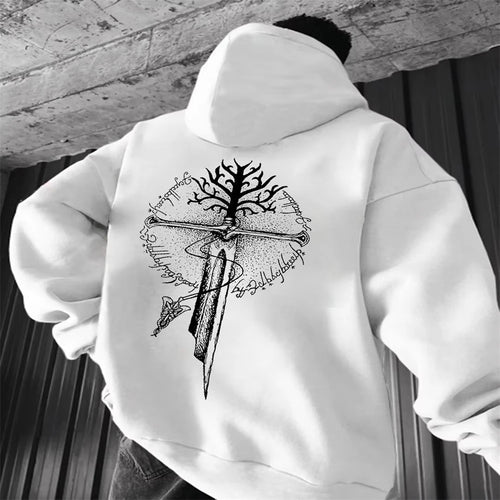 2024 Summer Men's Neck Hoodie 3D Compass Printed Sweatshirt Simple Fashion Male Clothing Loose Oversized for Men New