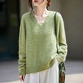 WinvyNee Women Tops Brushed Cashmere Wool Sweaters Winter V Neck Pink Warm Causal Knitted Tops Pullovers Solid Jumpers A1713002A