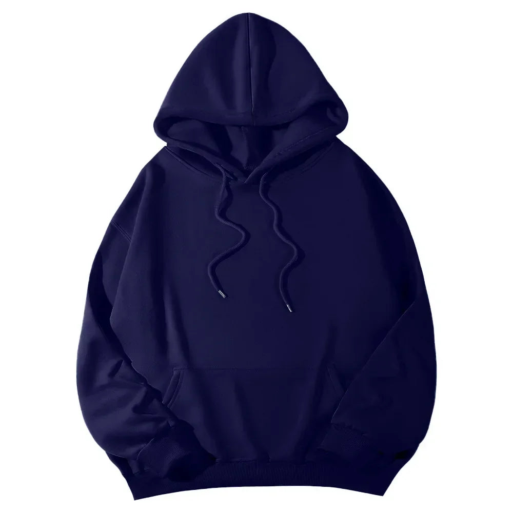 2026 Men's wide Hood Sweatshirt European and American men's and men Sweatshirt Solid Harajuku Long Sleeve Female Loose male Coat
