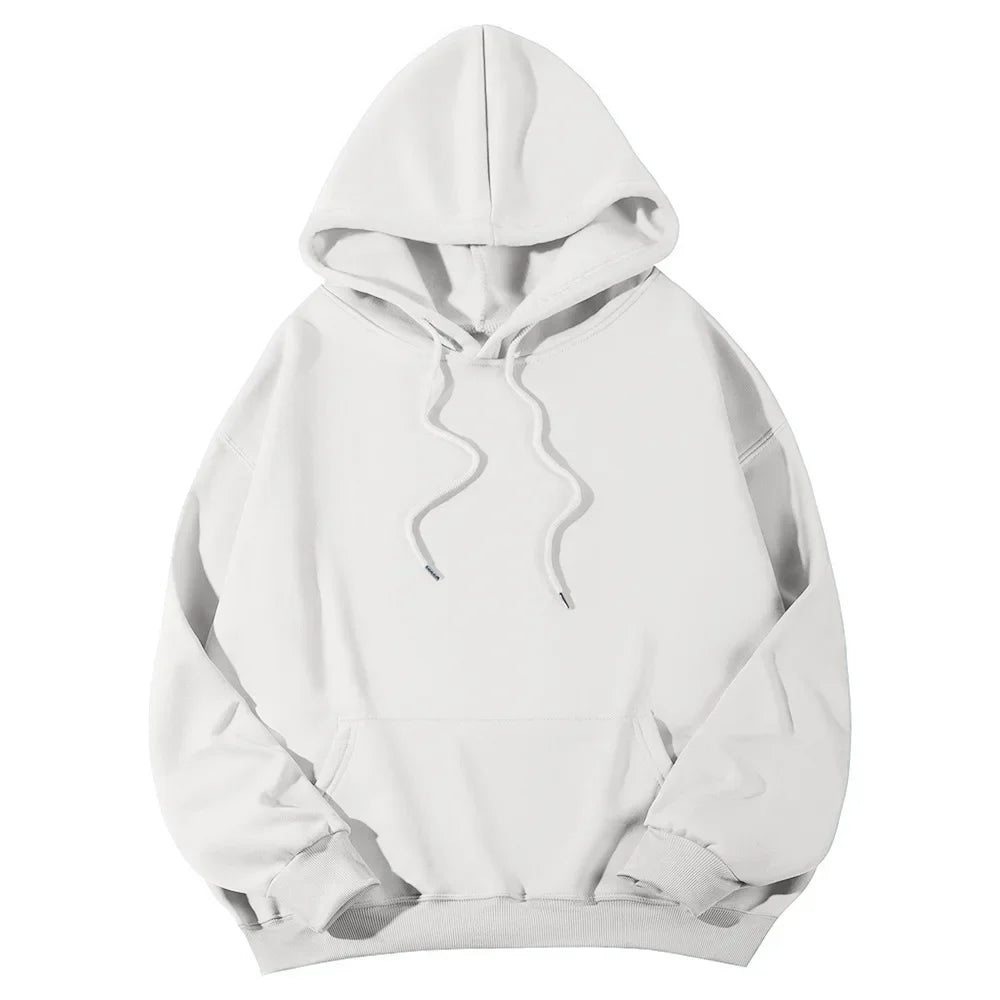 2026 Men's wide Hood Sweatshirt European and American men's and men Sweatshirt Solid Harajuku Long Sleeve Female Loose male Coat