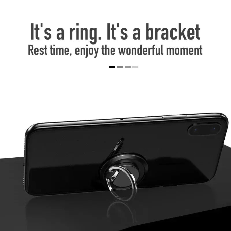 360 Degree Rotating Finger Ring Phone Holder Stand for Mobile Phone Car Magnetic Mount Phone Back Sticker Pad Unniversal Bracket