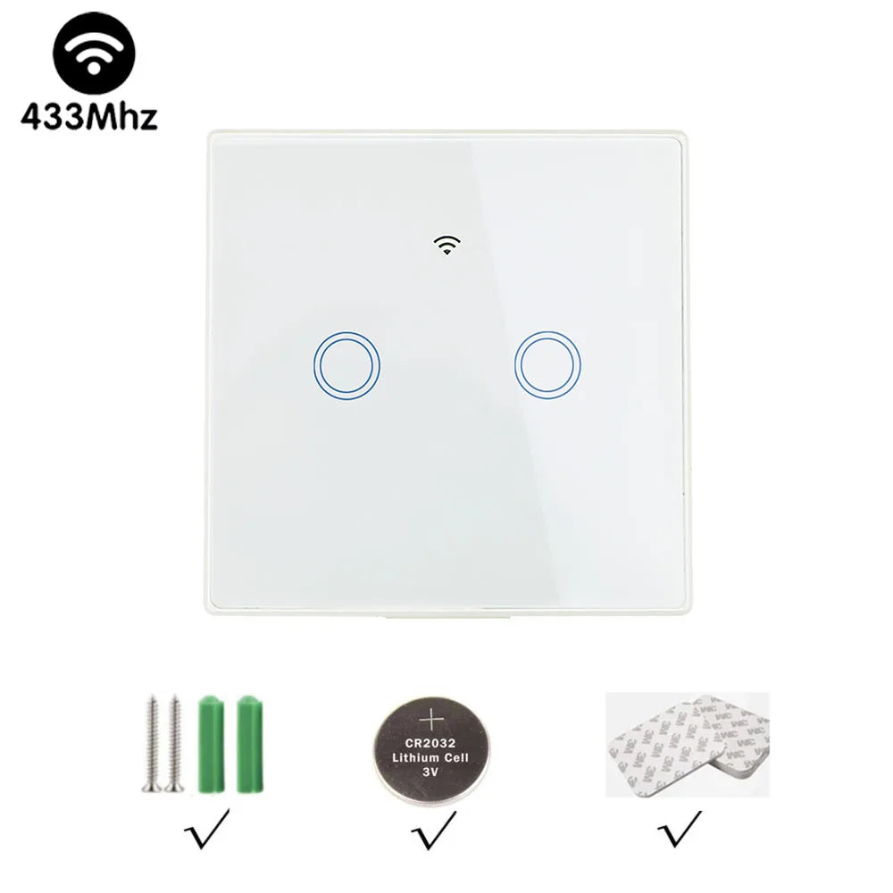 TEDELIGO Smart Light Switch Without Neutral 220V 130W Breaker Wireless Touch Button Wall Switch Mini Relay 2-Way On/Off Module
