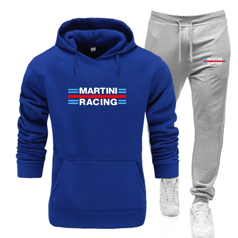 2025 new Martini Racing Hoodie Suit Men's Fashion Hoodie Brand Pants Casual Jogging Suit Sports Wear Sweatshirt Autumn Winter