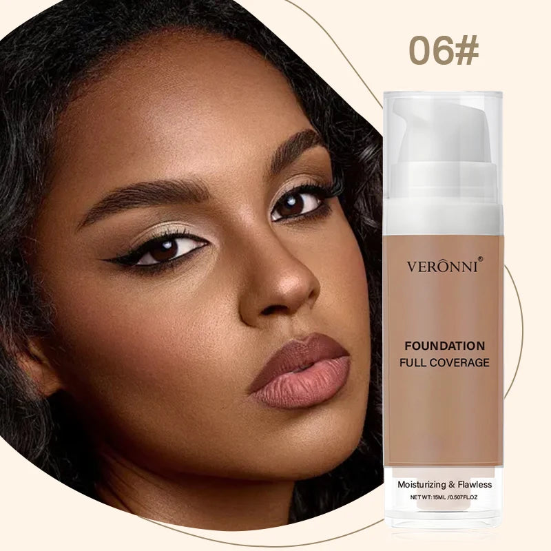 Full Coverage Foundation Bottles - Buildable Full Coverage Liquid Makeup for Custom Skin Tone Mixing & Daily Wear, Oil Control