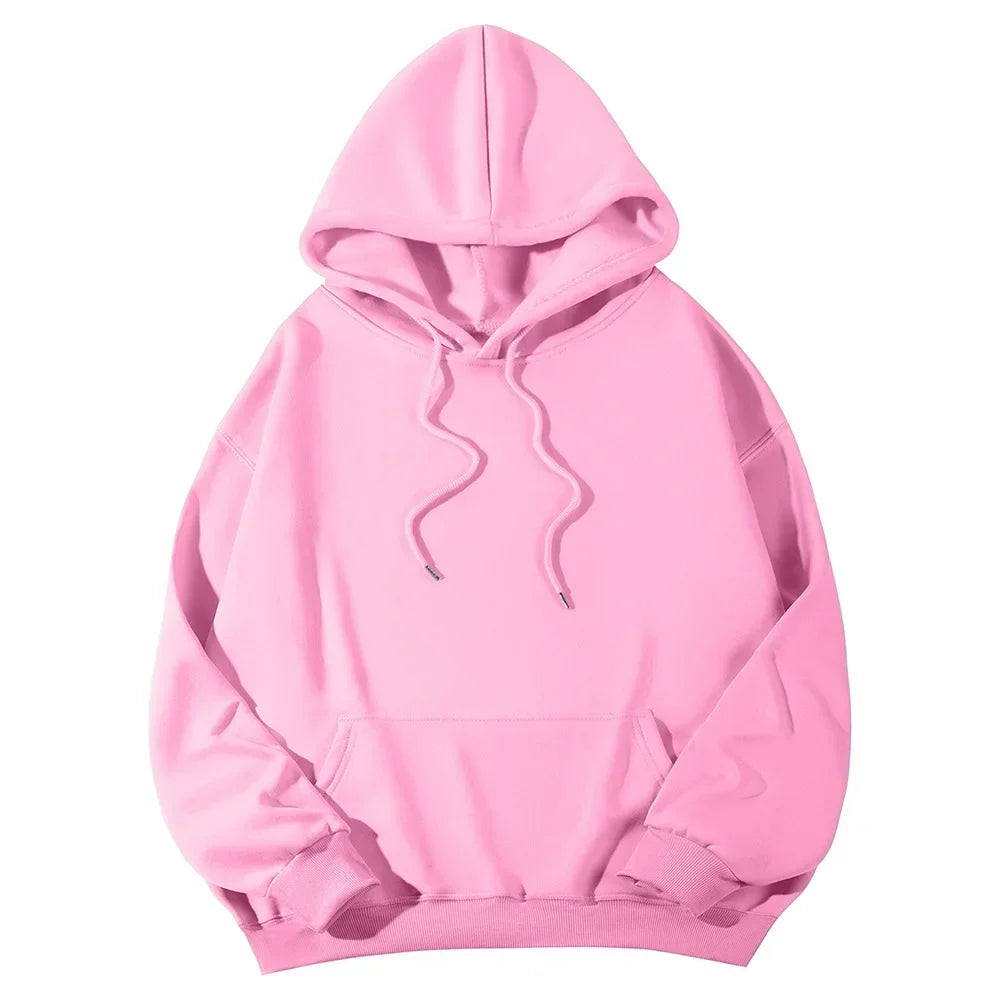 2026 Men's wide Hood Sweatshirt European and American men's and men Sweatshirt Solid Harajuku Long Sleeve Female Loose male Coat