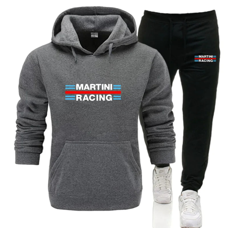 2025 new Martini Racing Hoodie Suit Men's Fashion Hoodie Brand Pants Casual Jogging Suit Sports Wear Sweatshirt Autumn Winter
