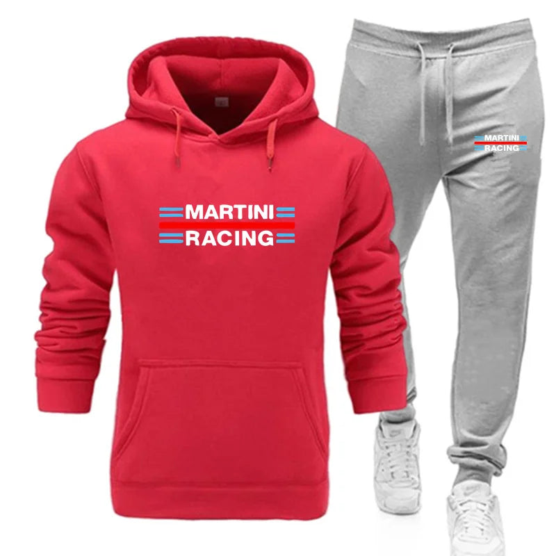 2025 new Martini Racing Hoodie Suit Men's Fashion Hoodie Brand Pants Casual Jogging Suit Sports Wear Sweatshirt Autumn Winter