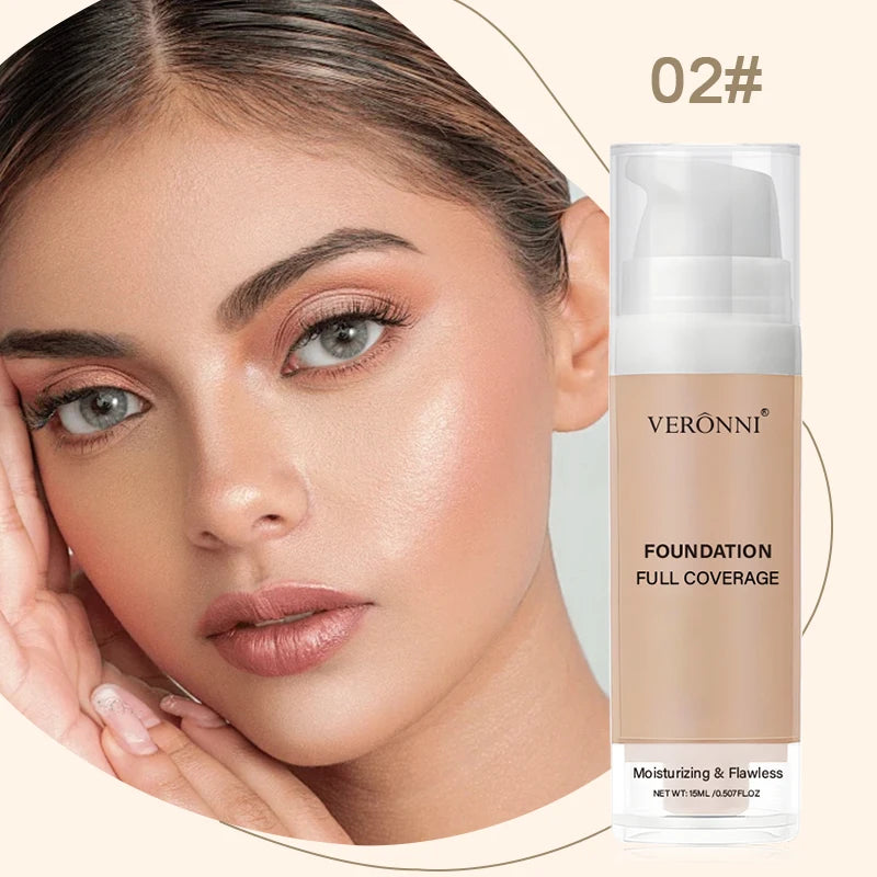 Full Coverage Foundation Bottles - Buildable Full Coverage Liquid Makeup for Custom Skin Tone Mixing & Daily Wear, Oil Control