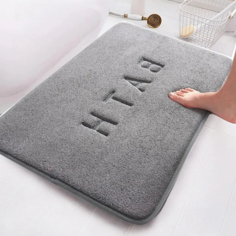 Anti Slip Mat Faux Cashmere Memory Foam Carpet Coral Fleece Super Absorbent Floor Mat Kitchen Living Room Bathroom