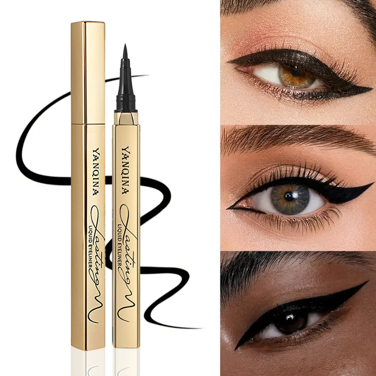 Quick-dry Eyeliner Pencil Makeup Long Lasting Smooth Matte Eye Liner Waterproof Anti Smudge Liquid Eyeliner Pen Eyes Cosmetics