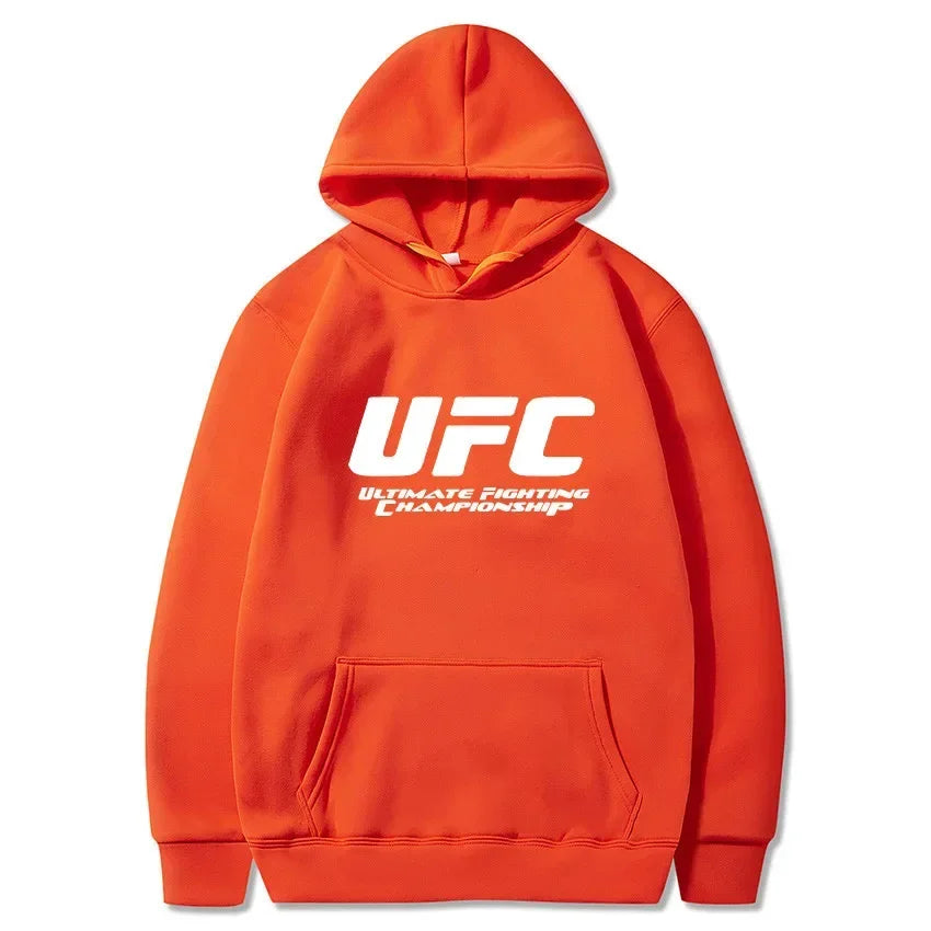 2026 New UFC Men's Hooded Sweatshirt Autumn Winter Polar Print Casual Sports Hooded Sweat