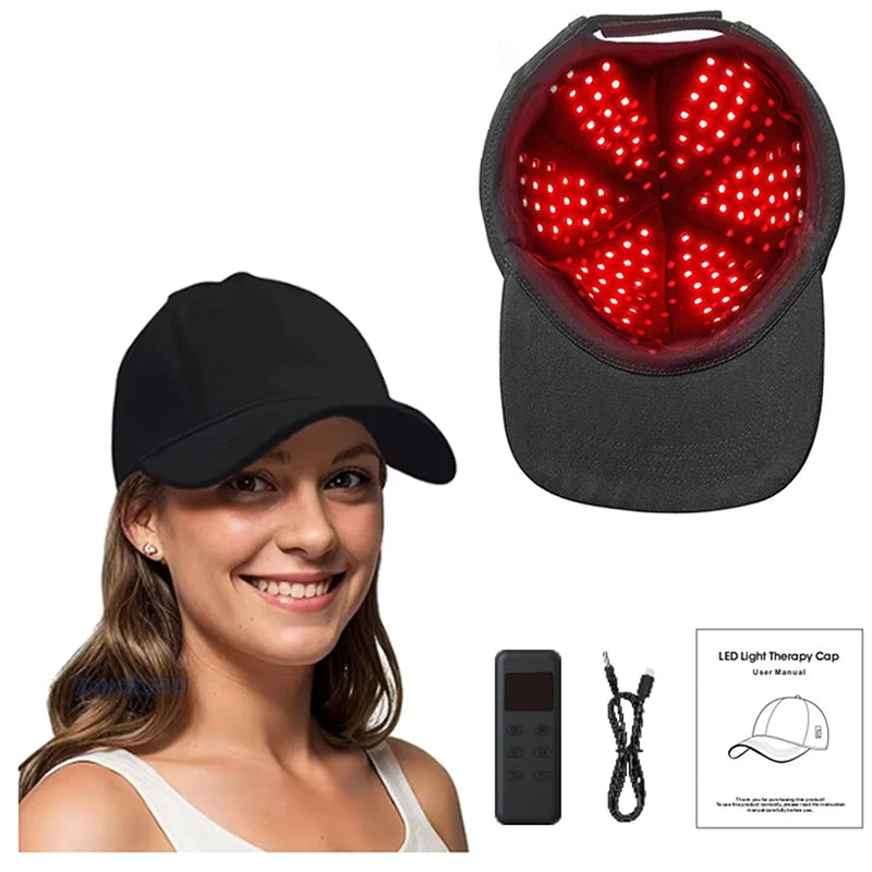 LED Red Light Therapy Hat For Hair Growth Red & Infrared Light Hair Growth Cap For Hair Loss Promote Hair Fast Regrow Care Cap