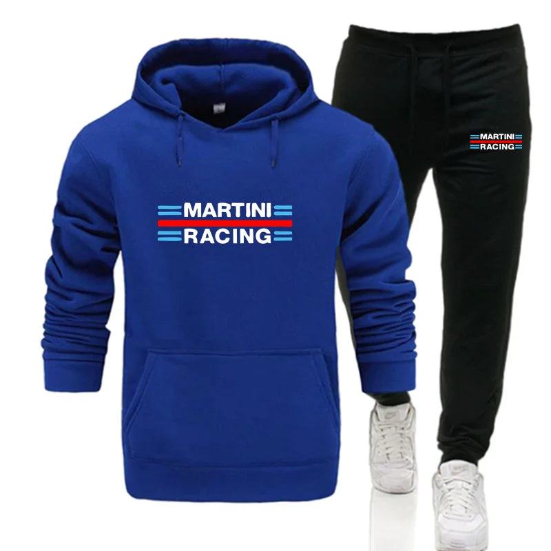 2025 new Martini Racing Hoodie Suit Men's Fashion Hoodie Brand Pants Casual Jogging Suit Sports Wear Sweatshirt Autumn Winter