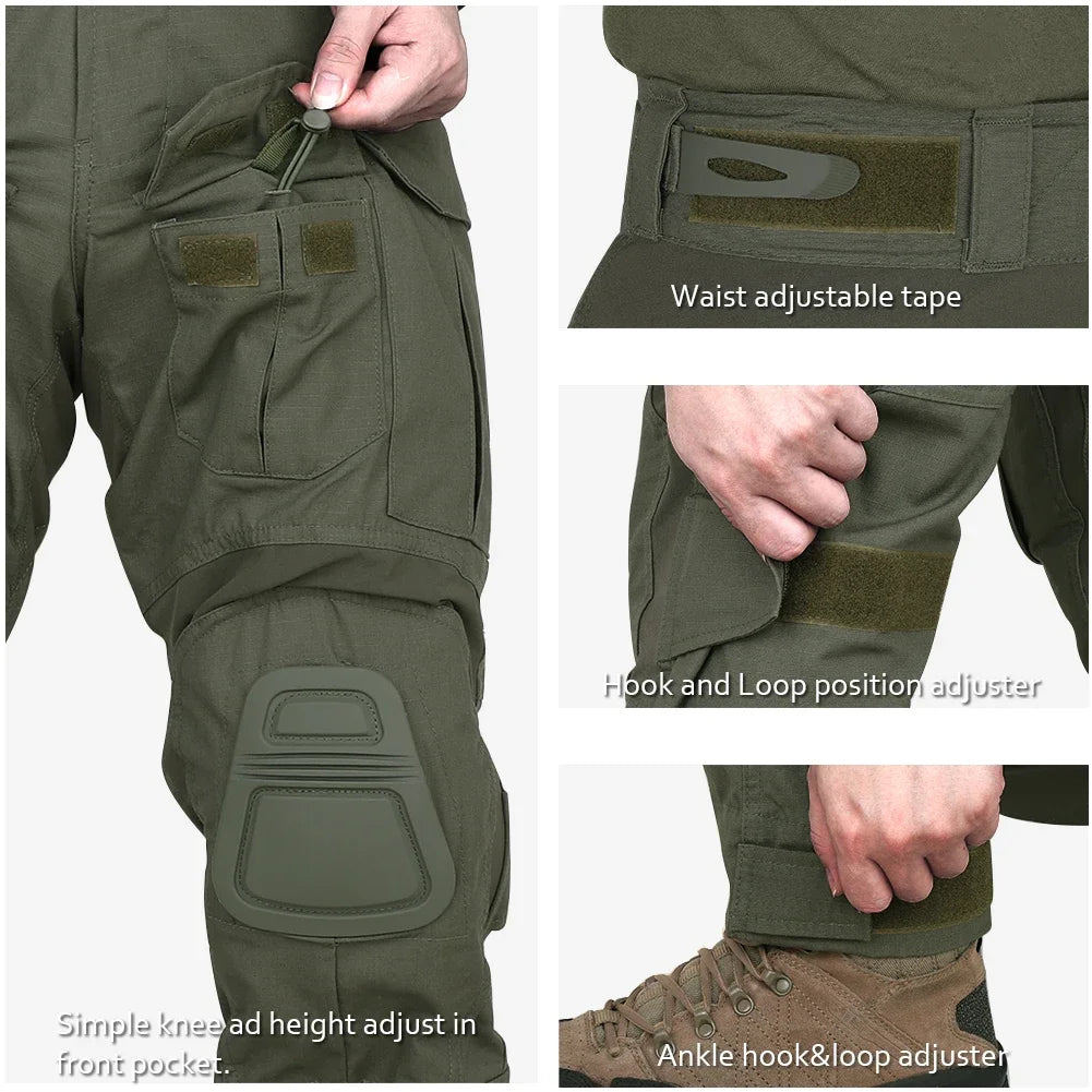 G3 Combat Uniform Tactical Sets Combat Shirt Cargo Pants Mens Multicam Suit Trainning Hiking Hunting Clothes Wear-resisting Suit