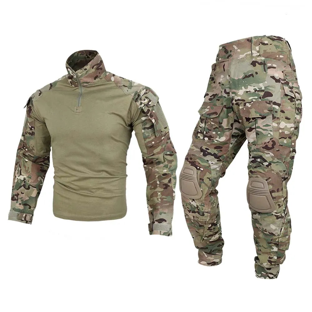 G3 Combat Uniform Tactical Sets Combat Shirt Cargo Pants Mens Multicam Suit Trainning Hiking Hunting Clothes Wear-resisting Suit
