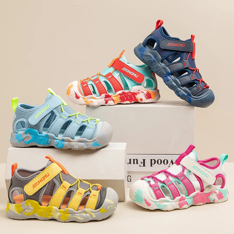Boys Girls Unisex Sandals 2026 New Summer Toddler Barefoot Beach Sandals Non-slip Comfort Versatile School Outdoor Water Shoes