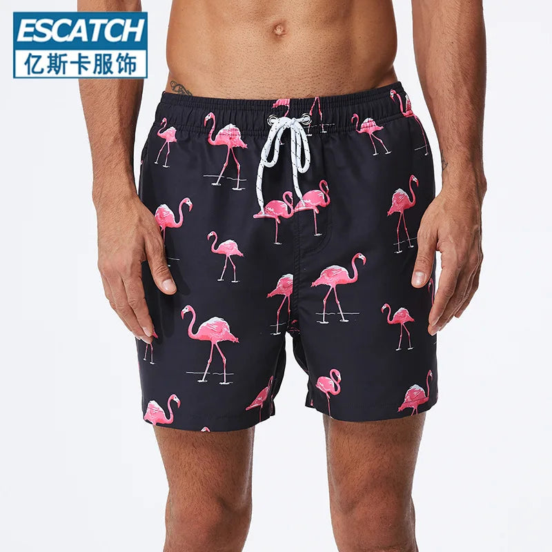 Quick-drying swimwear men beach shorts men's swimming trunks suit bath man holiday shorts quarter-print swimming trunk swimsuit