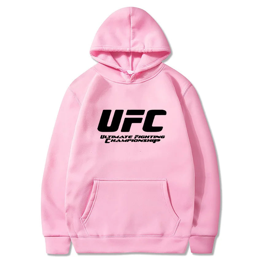 2026 New UFC Men's Hooded Sweatshirt Autumn Winter Polar Print Casual Sports Hooded Sweat