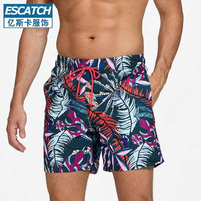 Quick-drying swimwear men beach shorts men's swimming trunks suit bath man holiday shorts quarter-print swimming trunk swimsuit