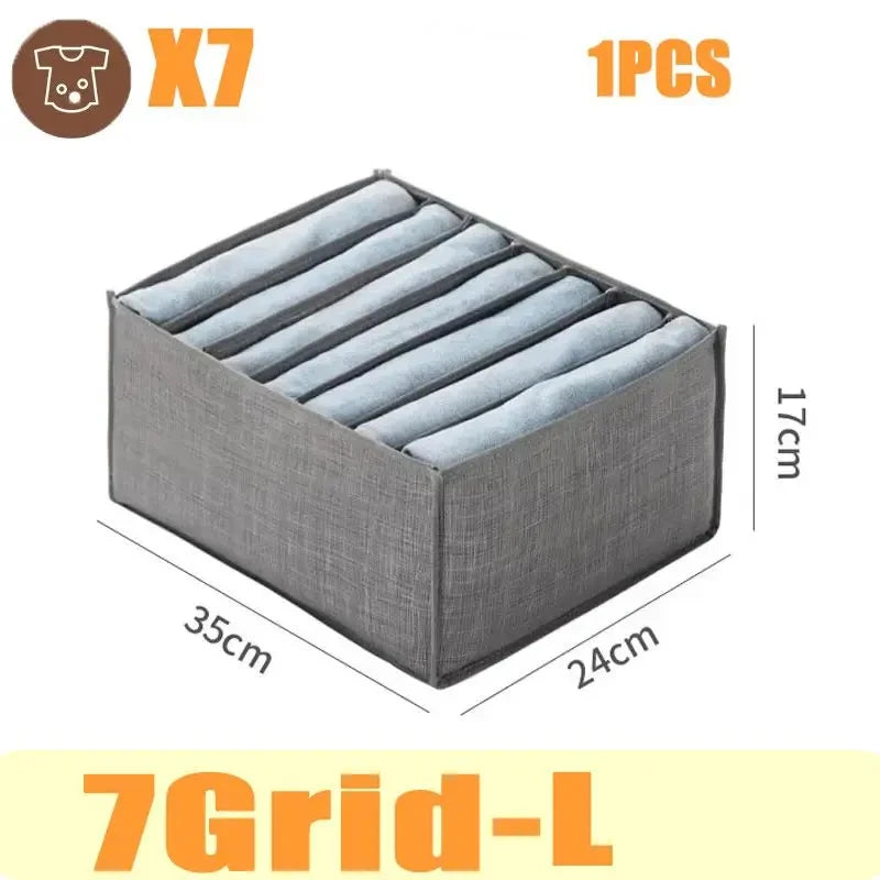 Fabric Drawer Storage Basket Household Pants Storage Artifact Jeans Storage Box Wardrobe Clothe Organizer Drawer Separator Boxe