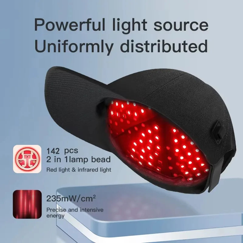 LED Red Light Therapy Hat For Hair Growth Red & Infrared Light Hair Growth Cap For Hair Loss Promote Hair Fast Regrow Care Cap
