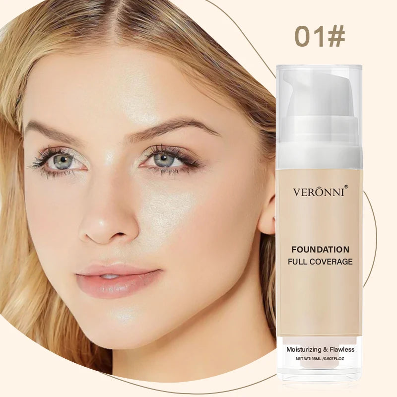 Full Coverage Foundation Bottles - Buildable Full Coverage Liquid Makeup for Custom Skin Tone Mixing & Daily Wear, Oil Control