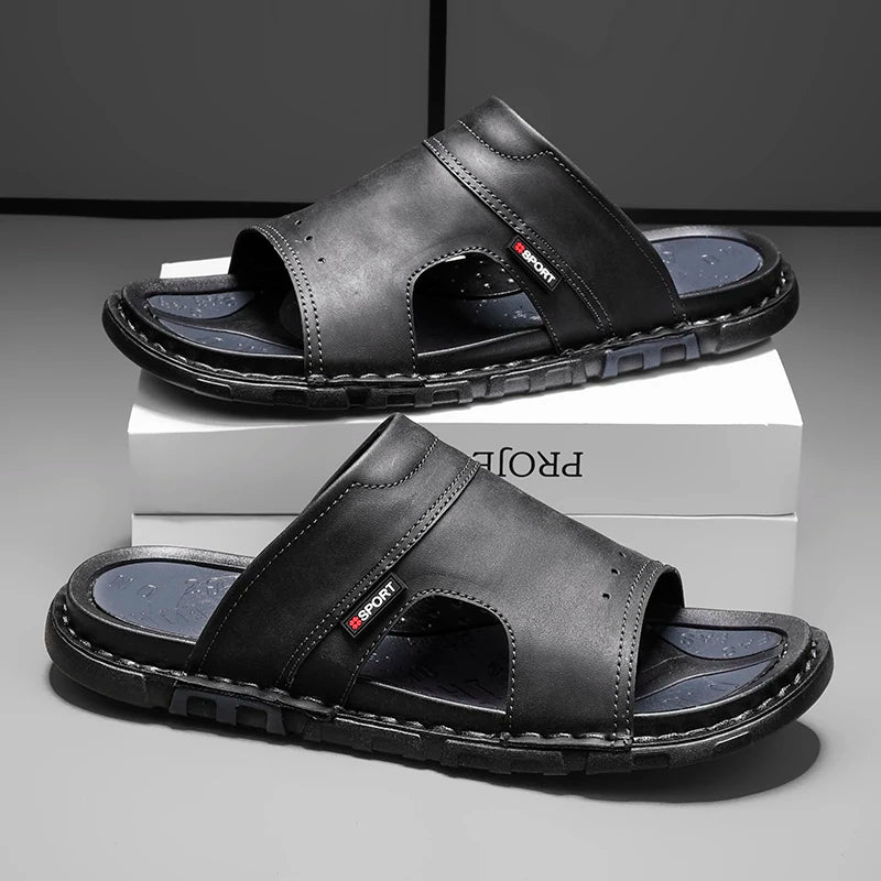 QZHSMY Summer Sandals Men Breathable Leather Shoes Man Outdoor Men Sandals Antiskid Beach Sandals casual sneakers
