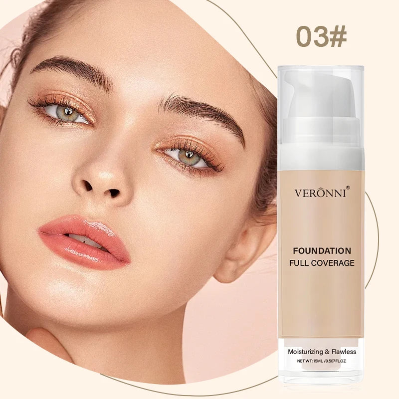 Full Coverage Foundation Bottles - Buildable Full Coverage Liquid Makeup for Custom Skin Tone Mixing & Daily Wear, Oil Control