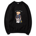Men's casual and comfortable pullover, fashionable and versatile hooded sweatshirt with teddy bear pattern, sports shirt