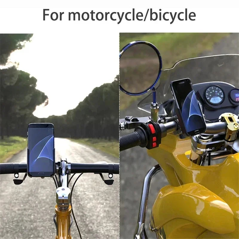 Aluminum Phone Holder for Bike Universal Bike Cell Phone Holder Fits Phones 4-7" Waterproof Shockproof Motorcycle Phone Mount
