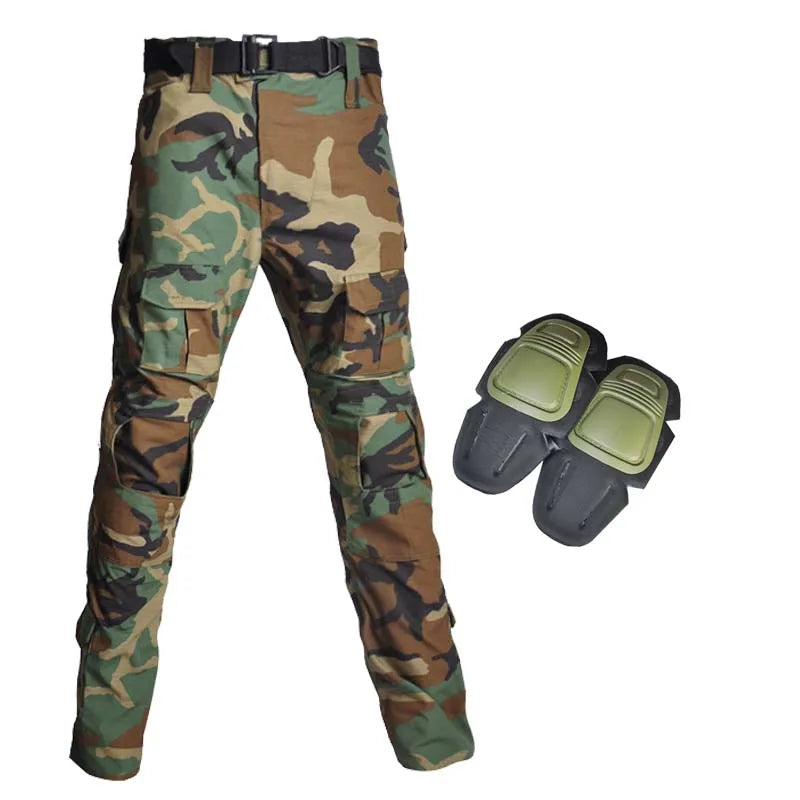 Men Tactical Pants +pads Outdoor Ripstop Cargo Pants Working Hiking Pants Men's Fishing Trekking Trousers Hunting Clothes