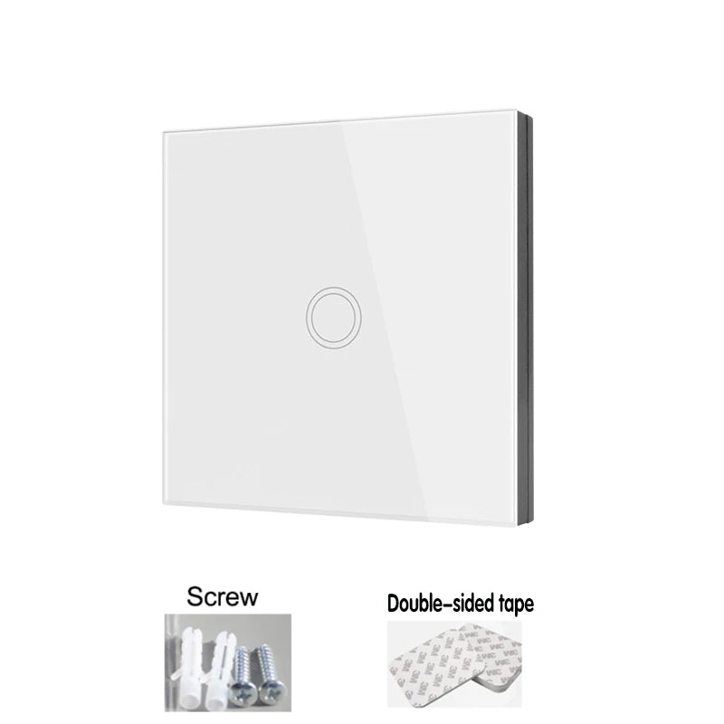433Mhz Wireless Smart Light Wall Switch with Remote Control Touch Wall Panel Mini Relay Receiver 220V 10A for Home Led Lamp Fan