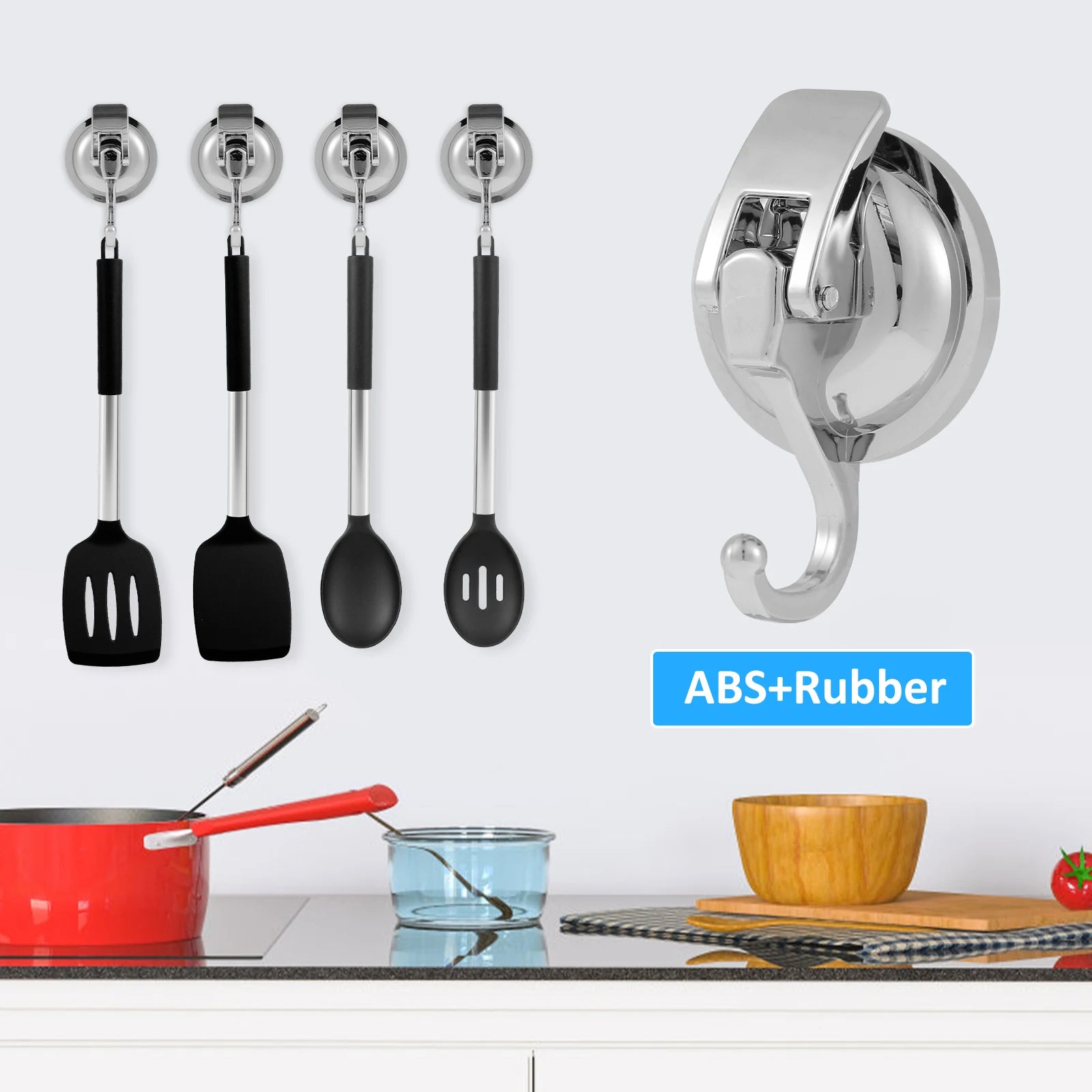 2/4PCS Heavy Duty Vacuum Suction Cup Hooks No Drilling Super Suction Cup HangerRobe Coat Wreath Hook for Shower Kitchen Bathroom