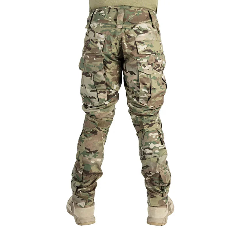 Men Tactical Pants +pads Outdoor Ripstop Cargo Pants Working Hiking Pants Men's Fishing Trekking Trousers Hunting Clothes