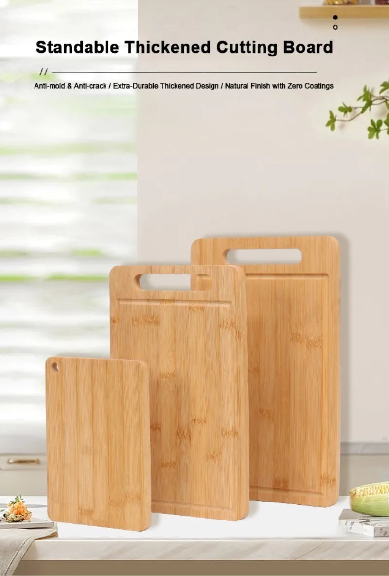 WXCOO Double-Sided Chopping Board Bamboo Cutting Board Natural Moso Bamboo Anti-Mold Kitchen Bamboo Board Household Tools
