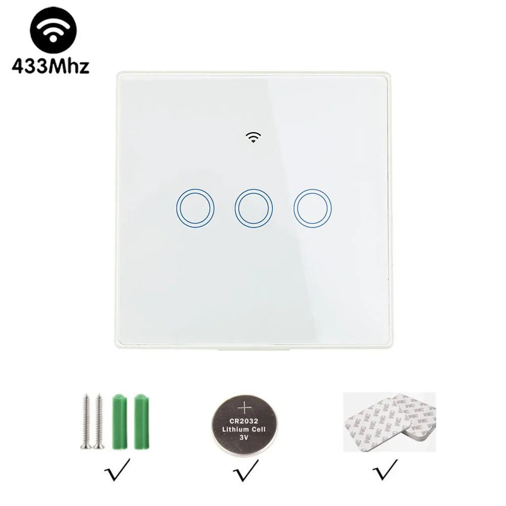 TEDELIGO Smart Light Switch Without Neutral 220V 130W Breaker Wireless Touch Button Wall Switch Mini Relay 2-Way On/Off Module