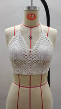 Crochet Bikini TopNew Triangle Black Bikini Top Woman Hollow Out Swimsuit Sexy Swimming Bra Large Female Swimwear S M L XL